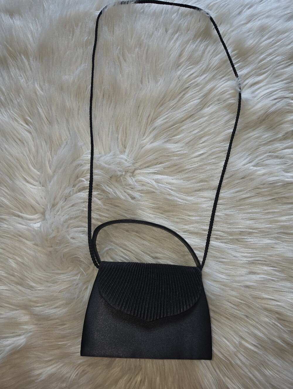 Vintage SASHH New York Black Satin Evening Bag Clutch Handbag 90s - Picture 2 of 6